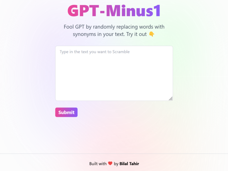 GPT Minus 1